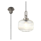 NLK05729 Amsterdam 1 Light Pendant Antique Silver Matt Black