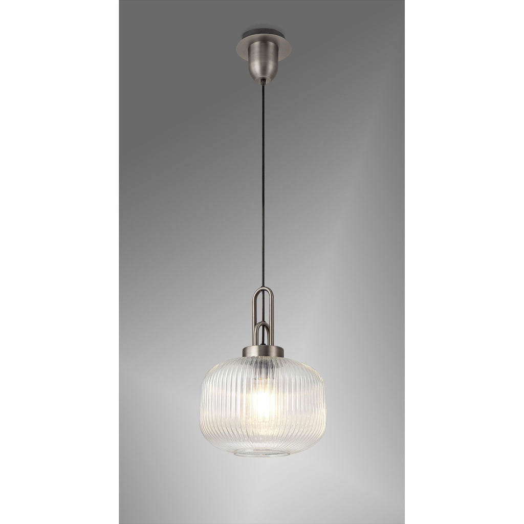 NLK05729 Amsterdam 1 Light Pendant Antique Silver Matt Black