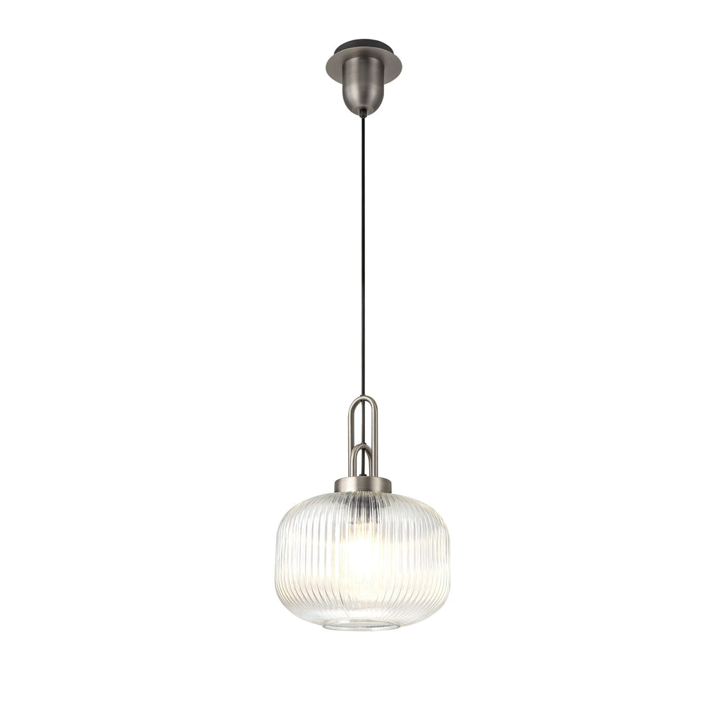 NLK05729 Amsterdam 1 Light Pendant Antique Silver Matt Black