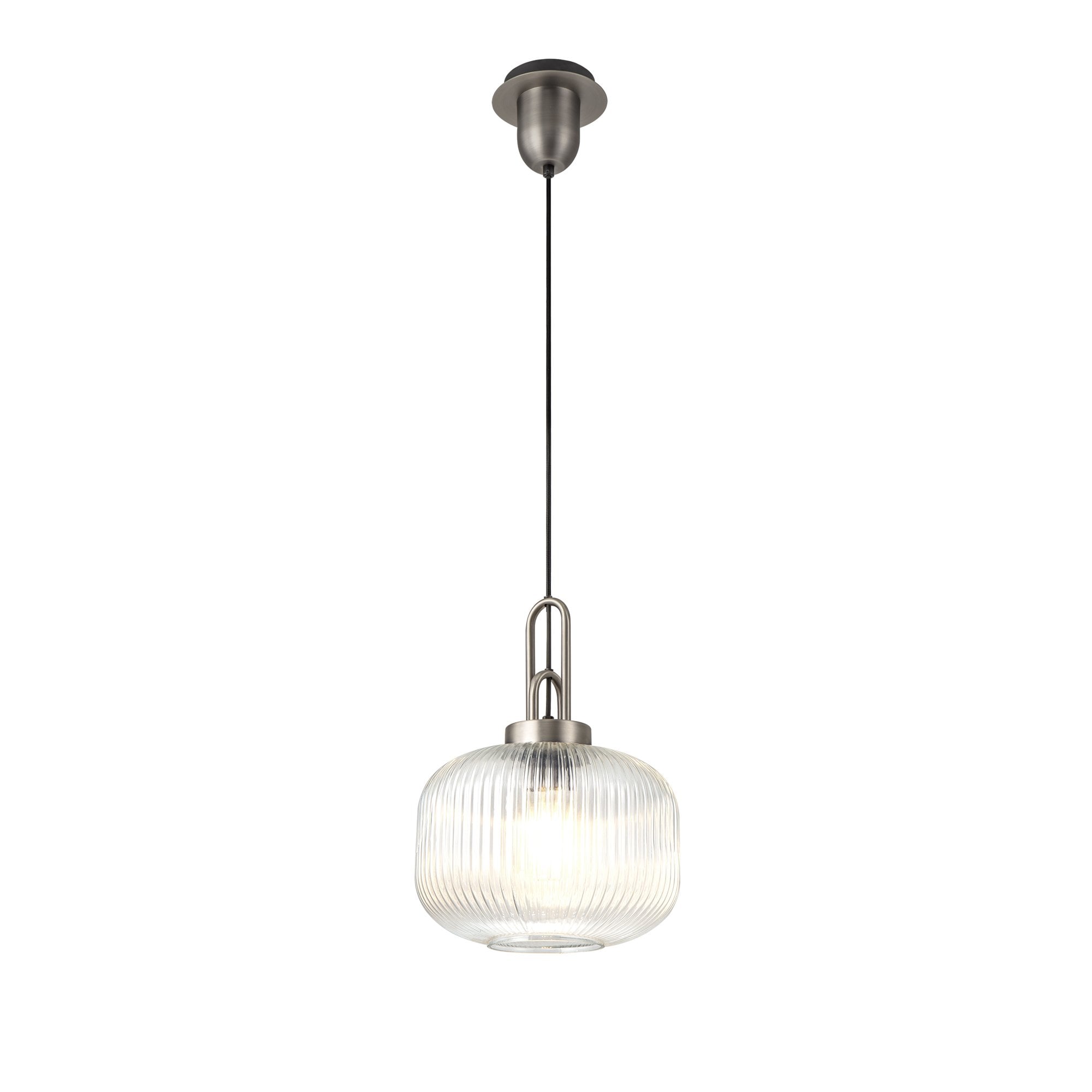 NLK05729 Amsterdam 1 Light Pendant Antique Silver Matt Black