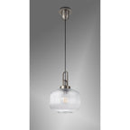 NLK05729 Amsterdam 1 Light Pendant Antique Silver Matt Black