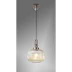 NLK05739 Amsterdam  1 Light Pendant Antique Silver Matt Black
