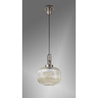 NLK05739 Amsterdam  1 Light Pendant Antique Silver Matt Black