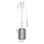 NLK05749 Amsterdam 1 Light Pendant Antique Silver Matt Black