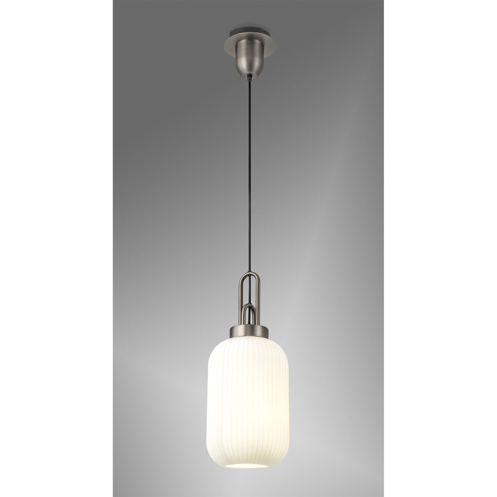 NLK05749 Amsterdam 1 Light Pendant Antique Silver Matt Black