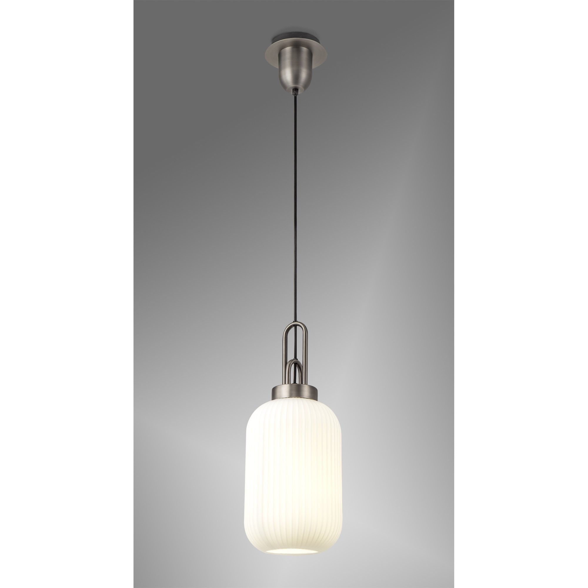 NLK05749 Amsterdam 1 Light Pendant Antique Silver Matt Black
