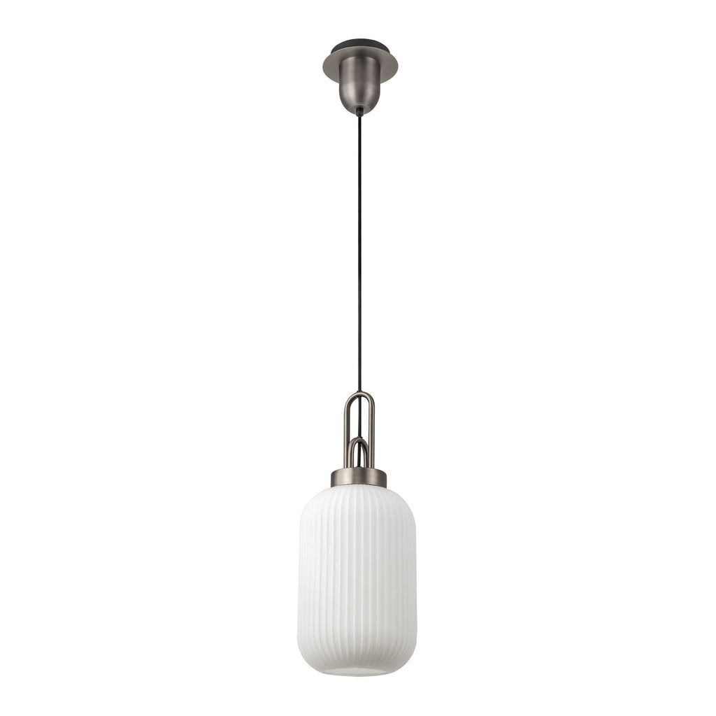 NLK05749 Amsterdam 1 Light Pendant Antique Silver Matt Black
