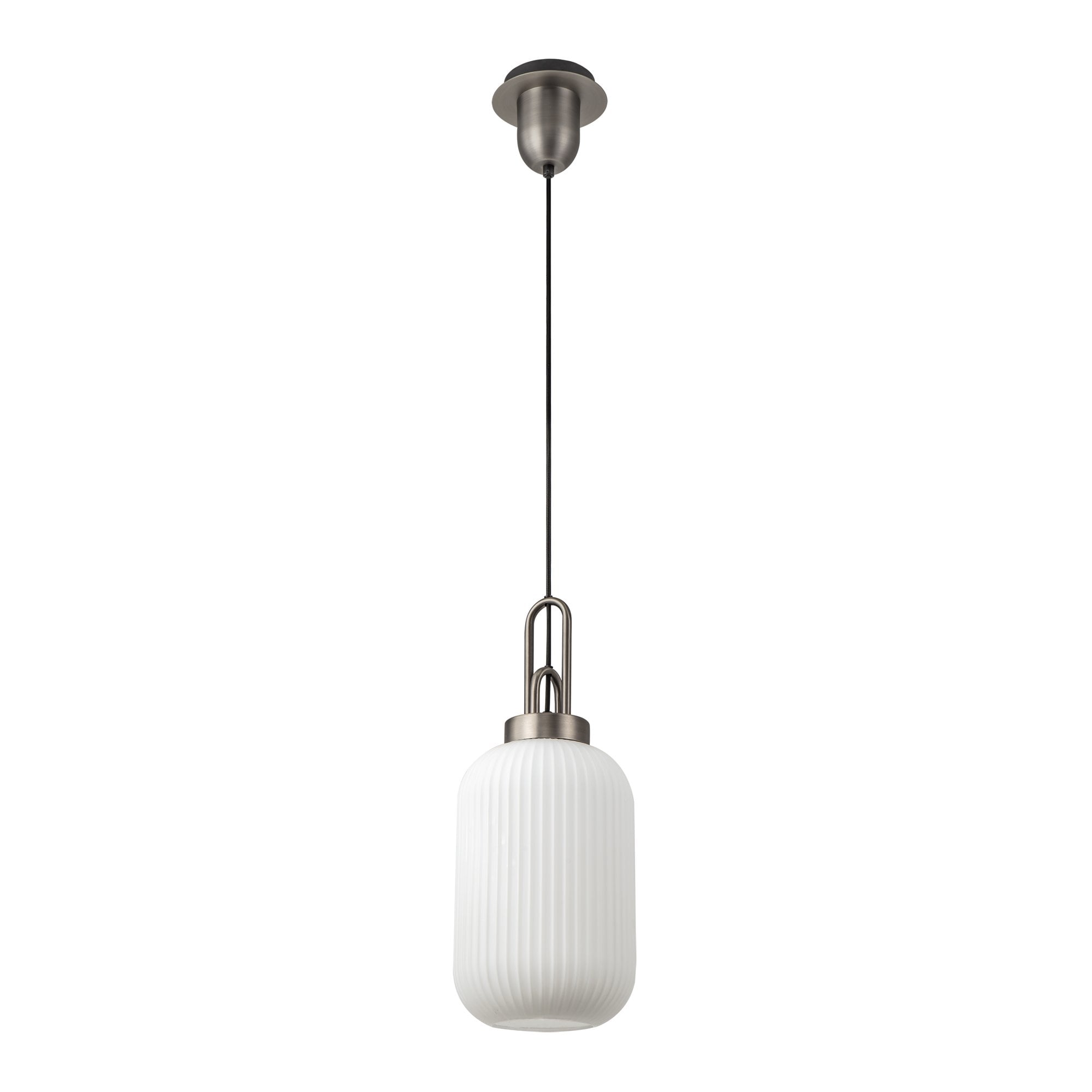 NLK05749 Amsterdam 1 Light Pendant Antique Silver Matt Black
