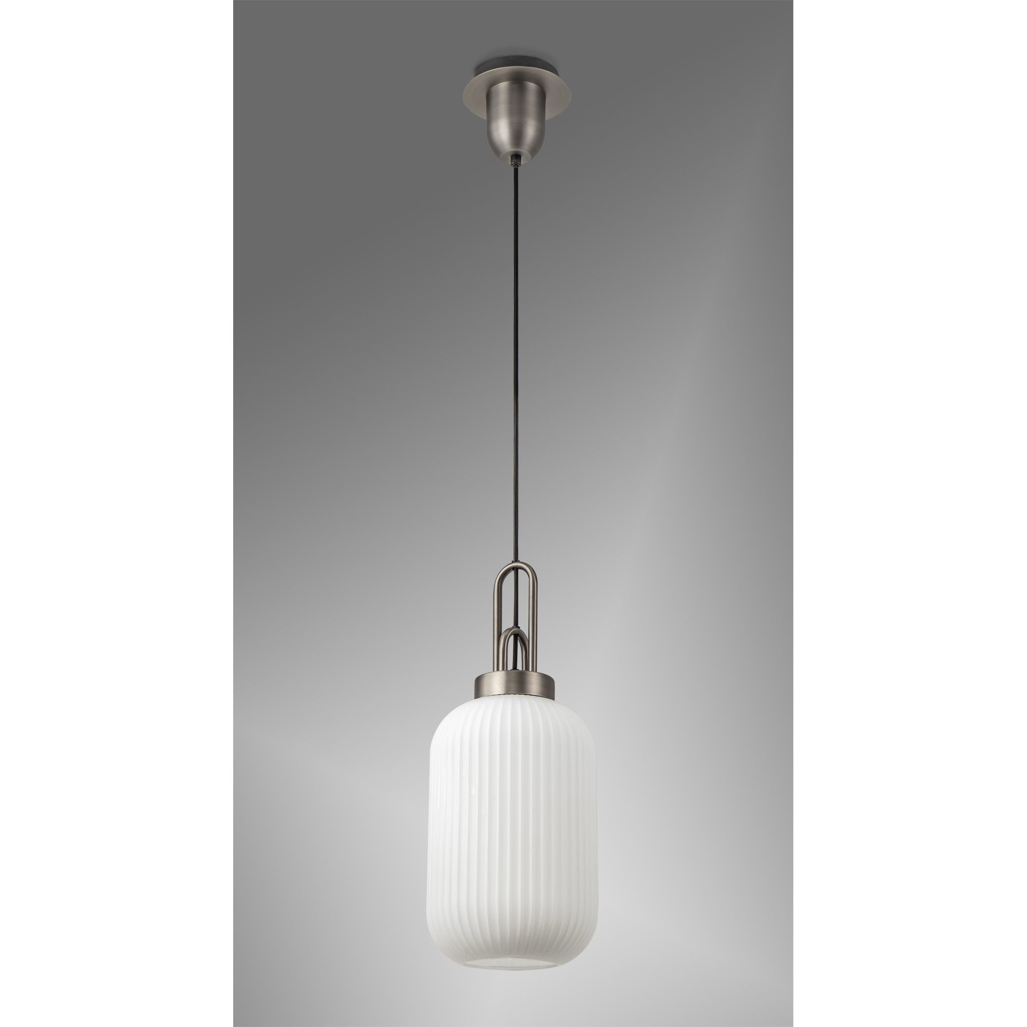 NLK05749 Amsterdam 1 Light Pendant Antique Silver Matt Black