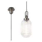 NLK05759 Amsterdam 1 Light Pendant Aged Pewter Matt Black