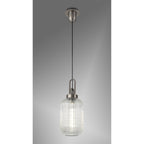 NLK05759 Amsterdam 1 Light Pendant Aged Pewter Matt Black