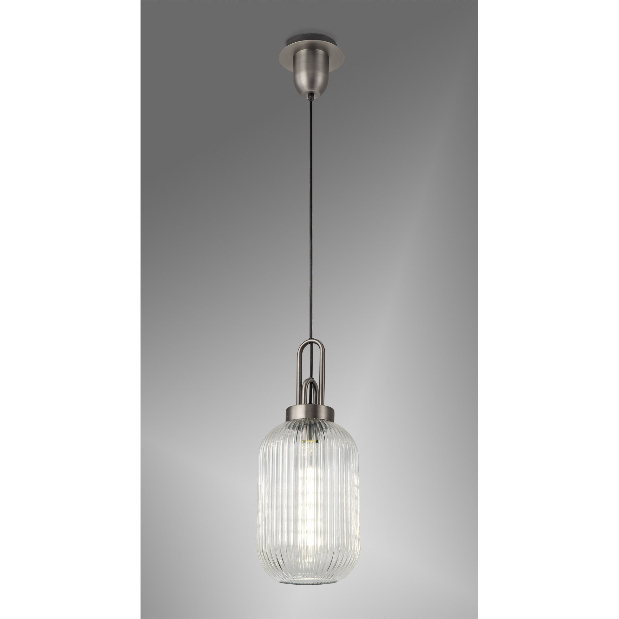NLK05759 Amsterdam 1 Light Pendant Aged Pewter Matt Black