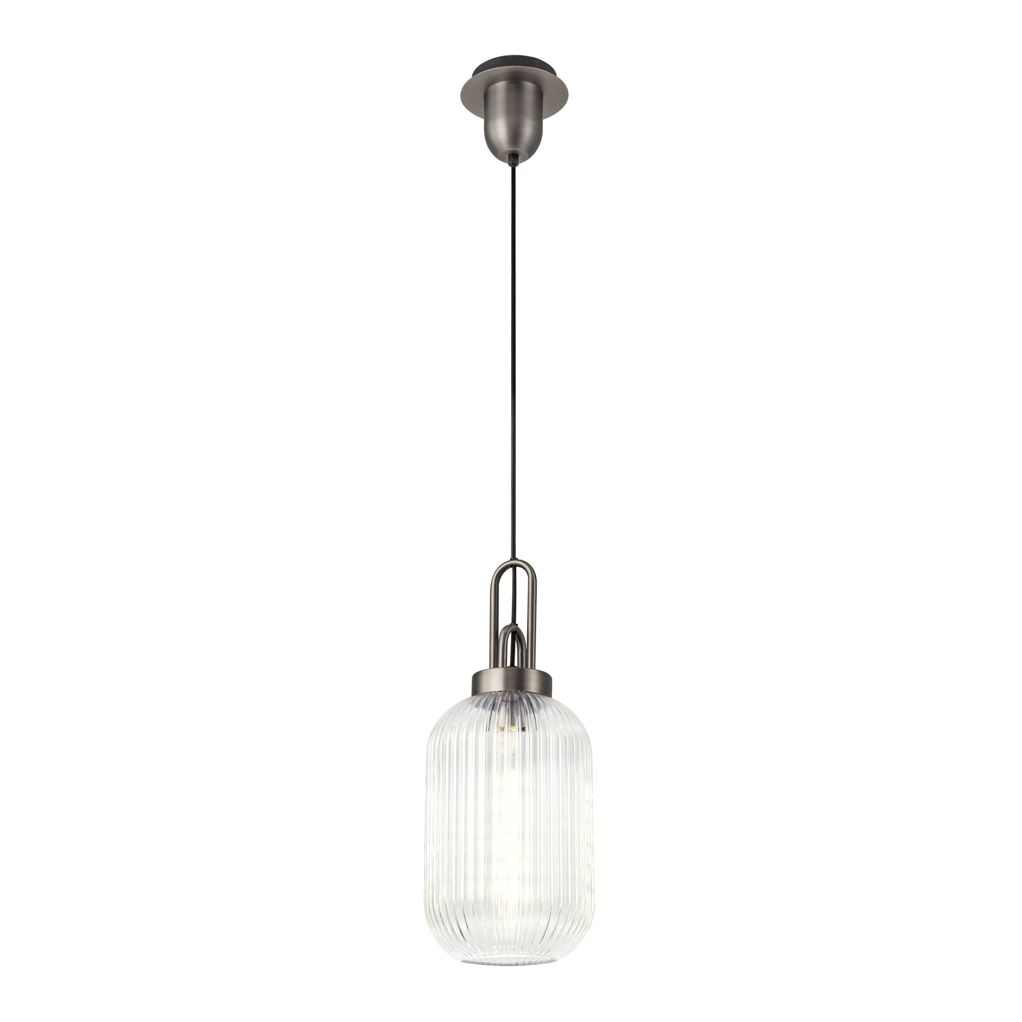NLK05759 Amsterdam 1 Light Pendant Aged Pewter Matt Black
