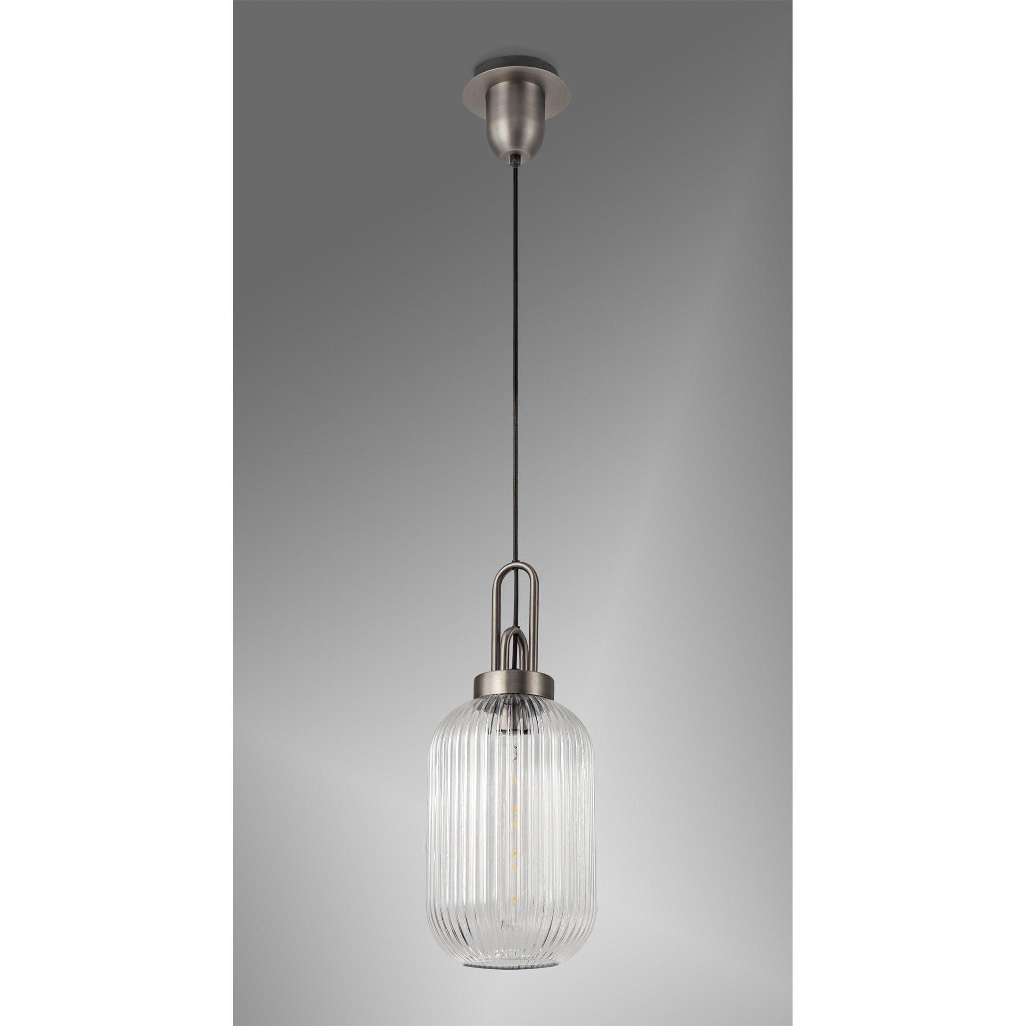 NLK05759 Amsterdam 1 Light Pendant Aged Pewter Matt Black