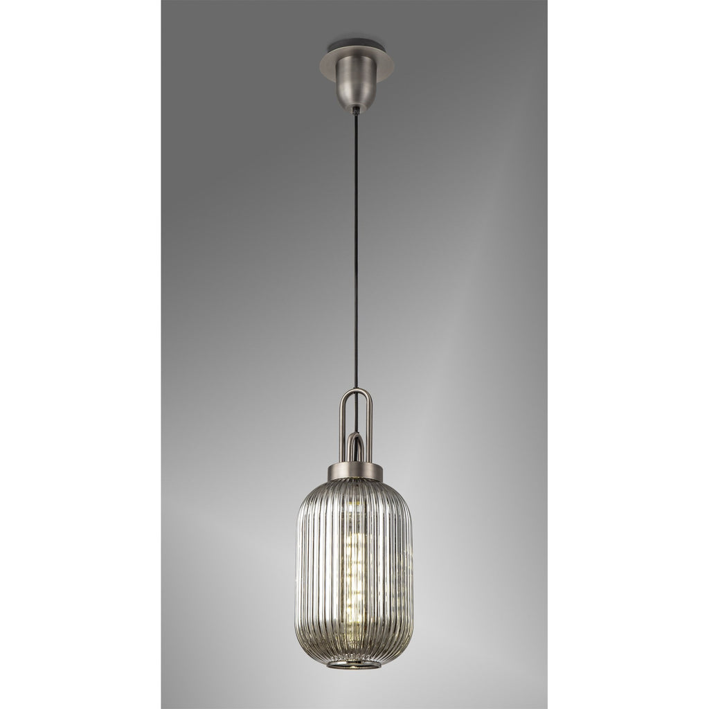 NLK05769 Amsterdam 1 Light Pendant Antique Silver Matt Black