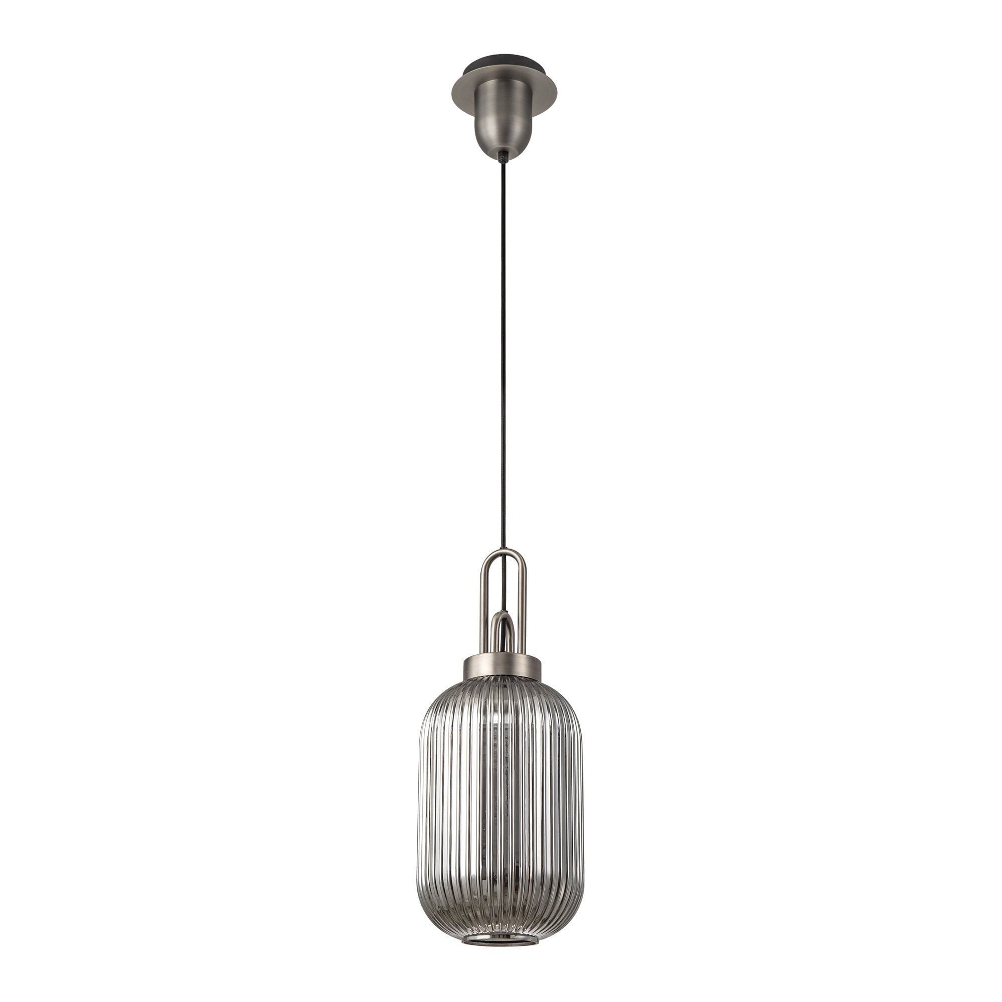 NLK05769 Amsterdam 1 Light Pendant Antique Silver Matt Black