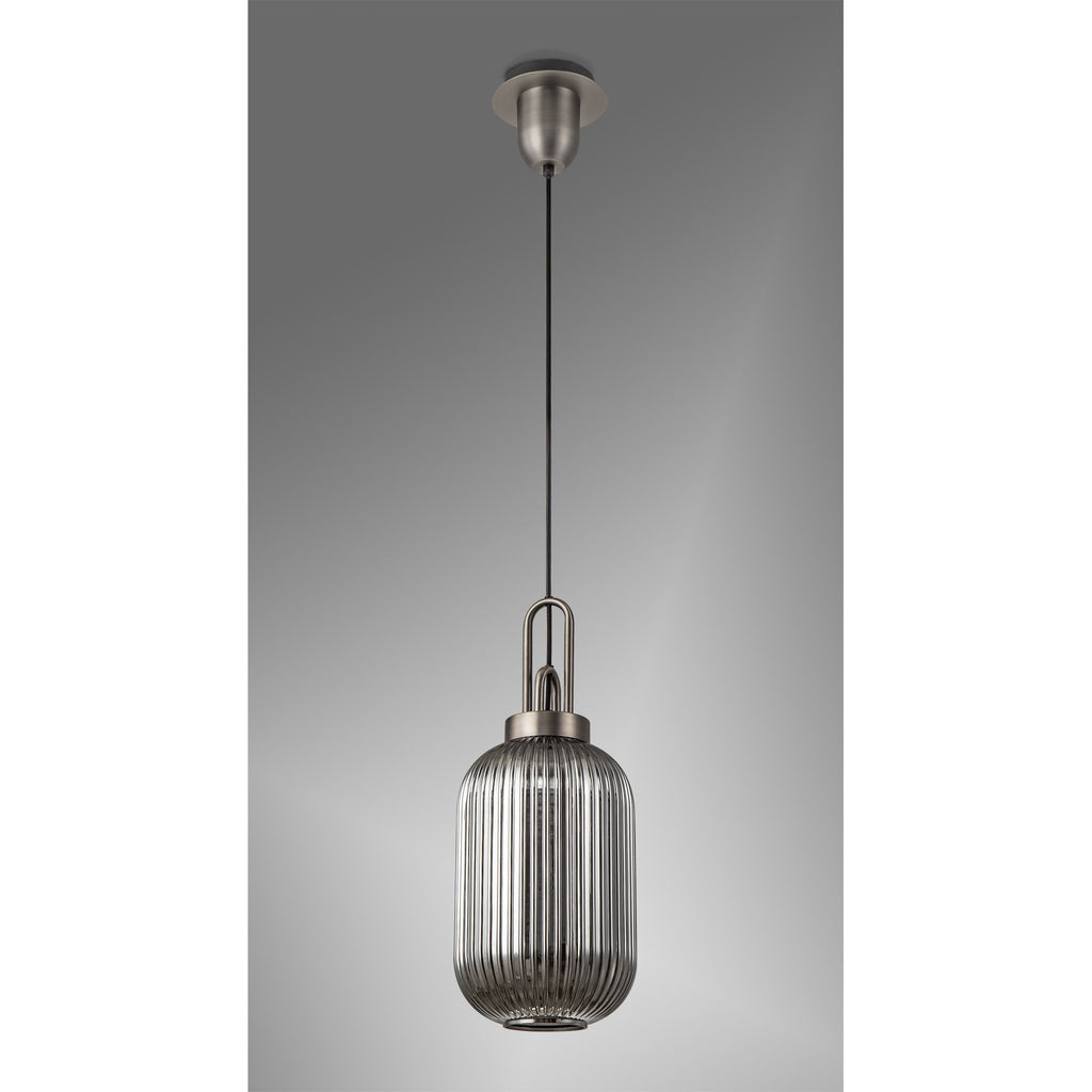 NLK05769 Amsterdam 1 Light Pendant Antique Silver Matt Black