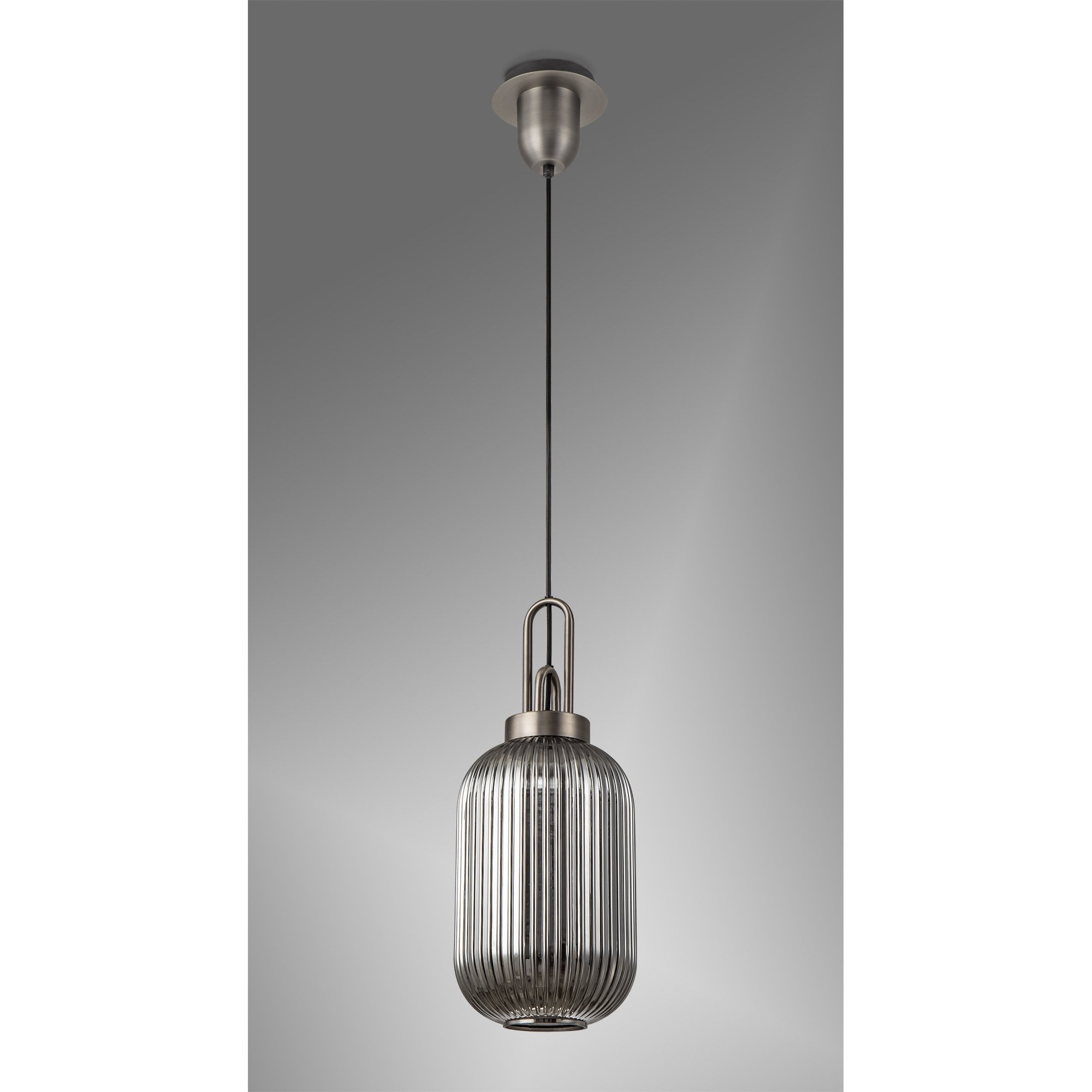 NLK05769 Amsterdam 1 Light Pendant Antique Silver Matt Black