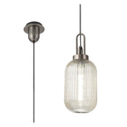 NLK05779 Amsterdam 1 Light Pendant Antique Silver Matt Black