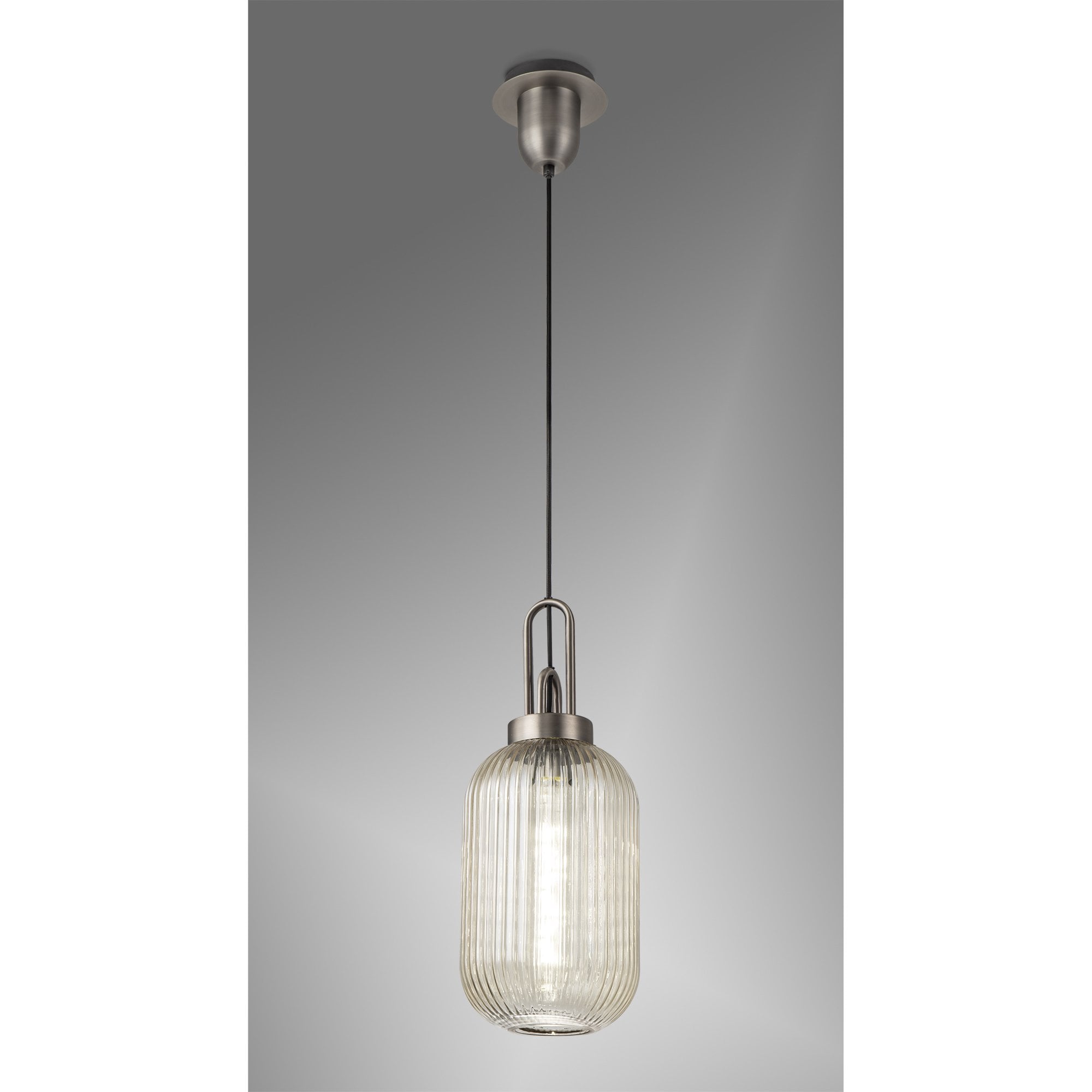 NLK05779 Amsterdam 1 Light Pendant Antique Silver Matt Black
