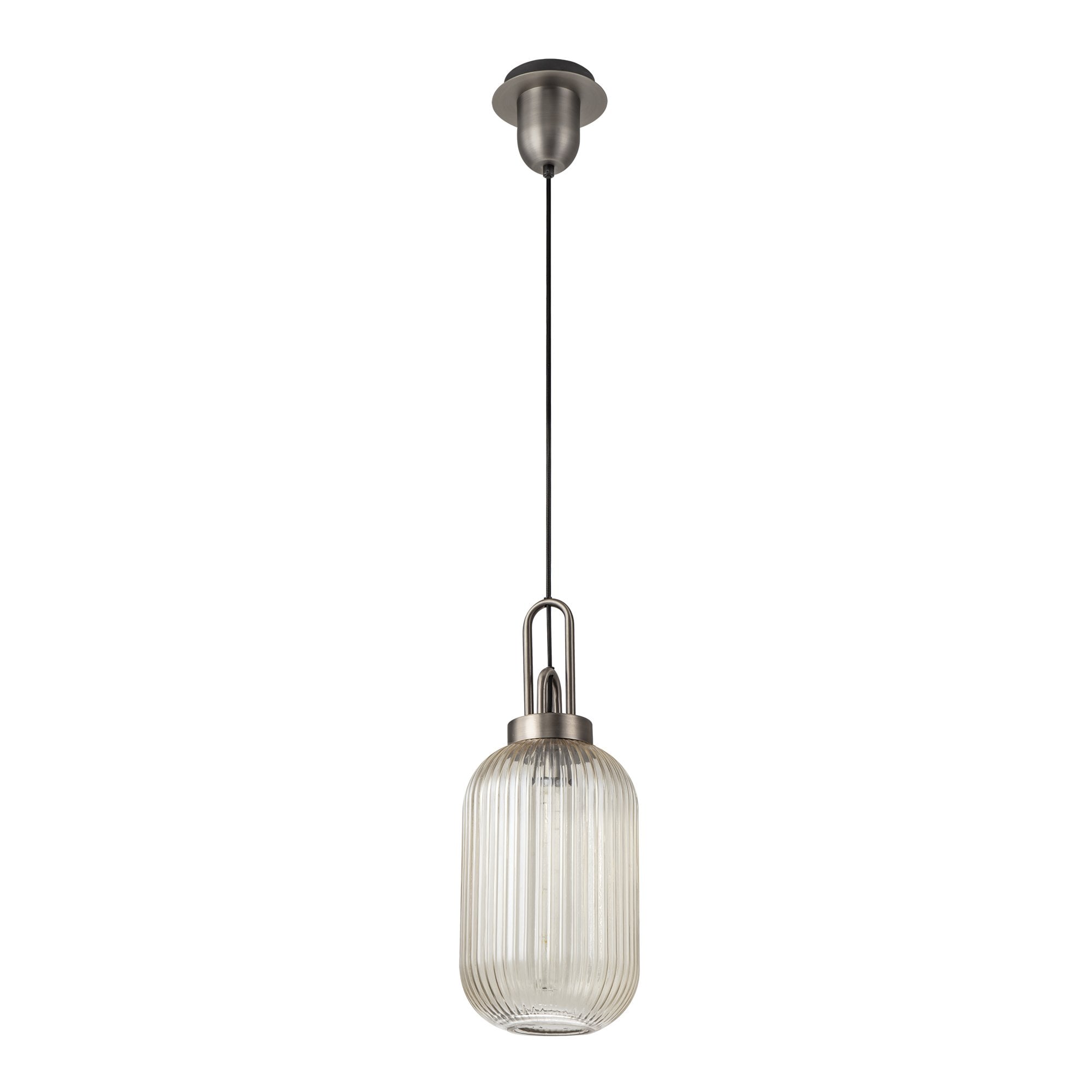 NLK05779 Amsterdam 1 Light Pendant Antique Silver Matt Black
