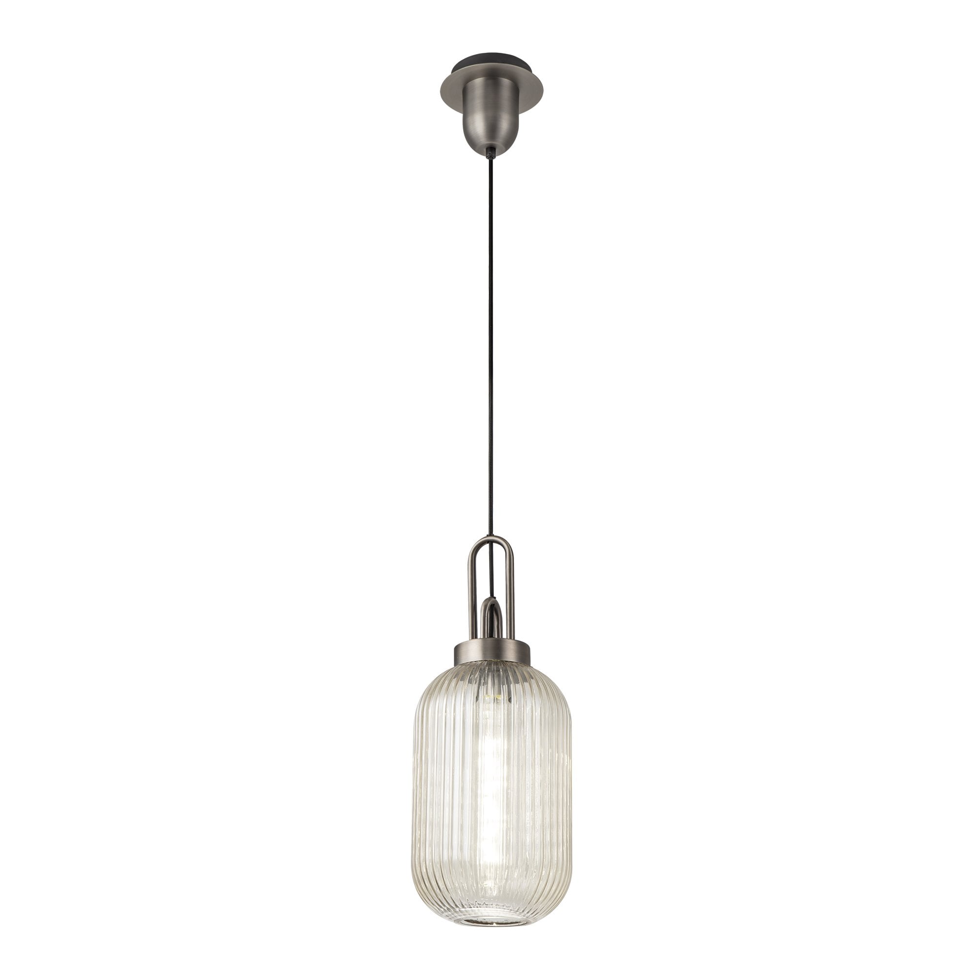 NLK05779 Amsterdam 1 Light Pendant Antique Silver Matt Black