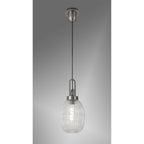 NLK05789 Amsterdam  1 Light Pendant Antique Silver Matt Black
