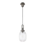 NLK05789 Amsterdam  1 Light Pendant Antique Silver Matt Black
