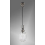 NLK05789 Amsterdam  1 Light Pendant Antique Silver Matt Black