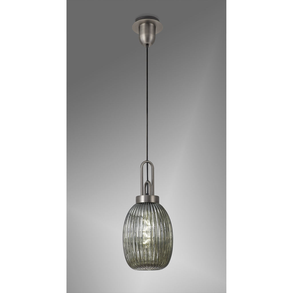 NLK05799 Amsterdam 1 Light Pendant Antique Silver Matt Black