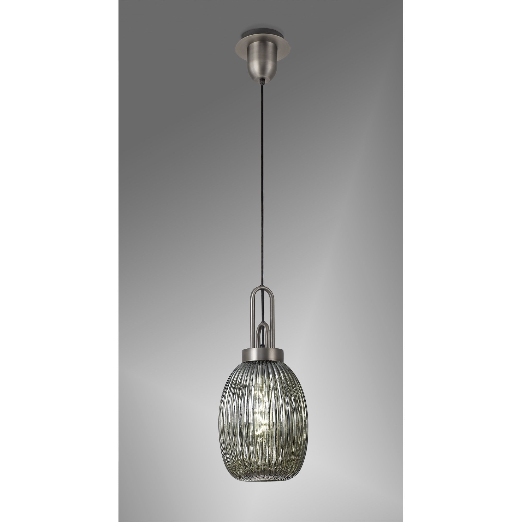 NLK05799 Amsterdam 1 Light Pendant Antique Silver Matt Black