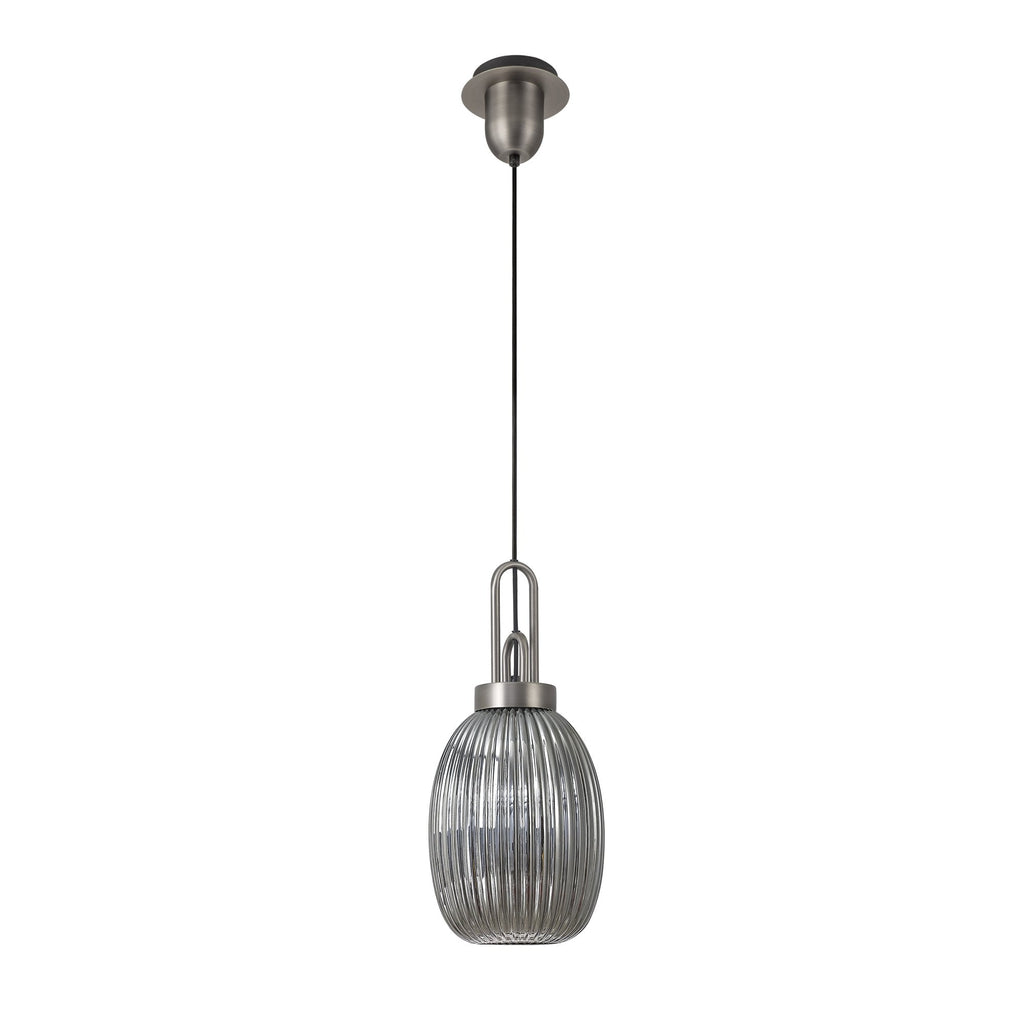 NLK05799 Amsterdam 1 Light Pendant Antique Silver Matt Black