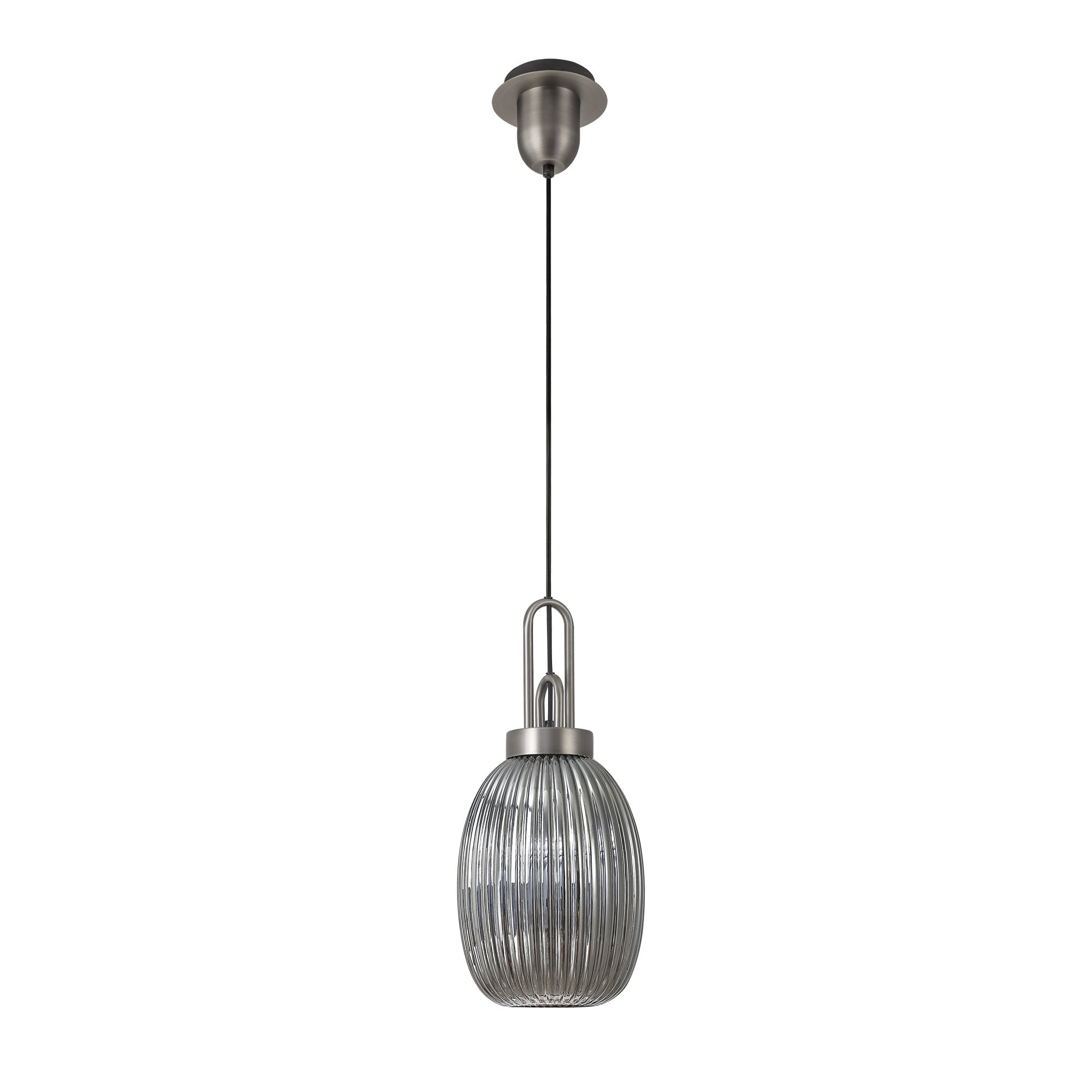 NLK05799 Amsterdam 1 Light Pendant Antique Silver Matt Black