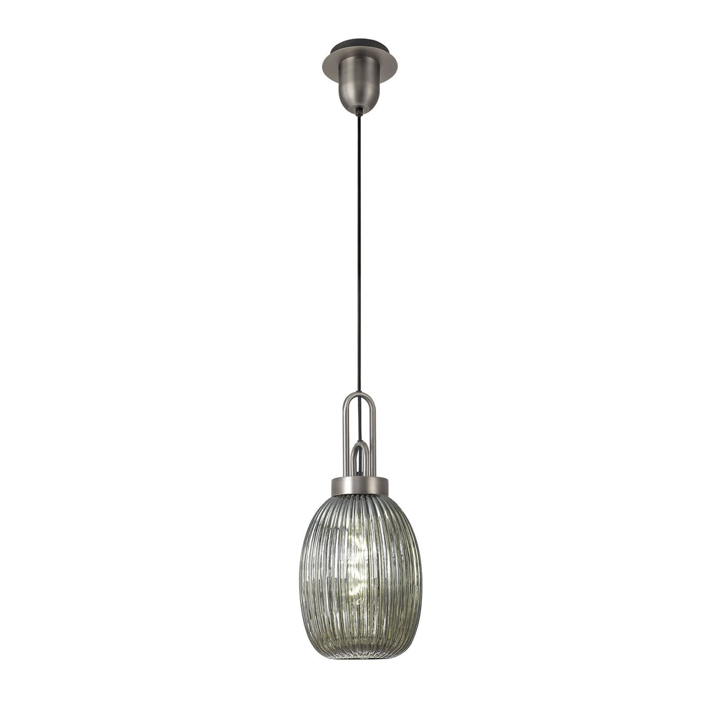 NLK05799 Amsterdam 1 Light Pendant Antique Silver Matt Black