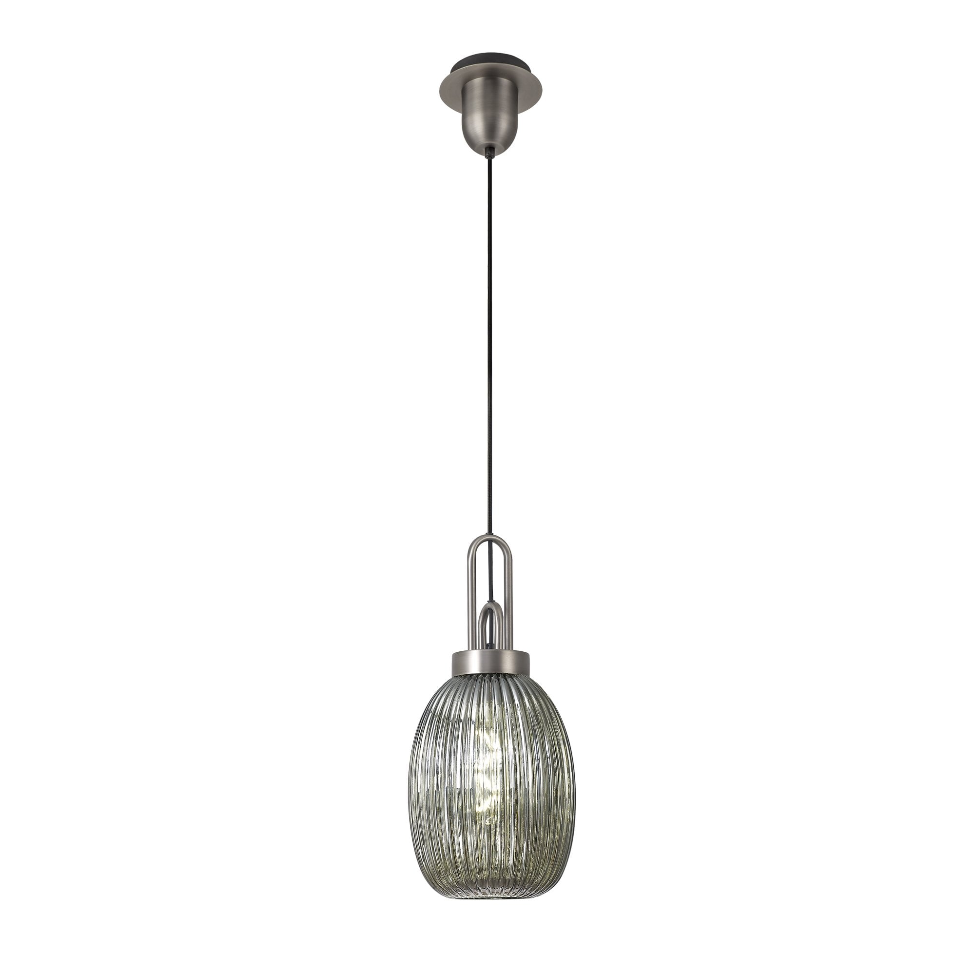 NLK05799 Amsterdam 1 Light Pendant Antique Silver Matt Black