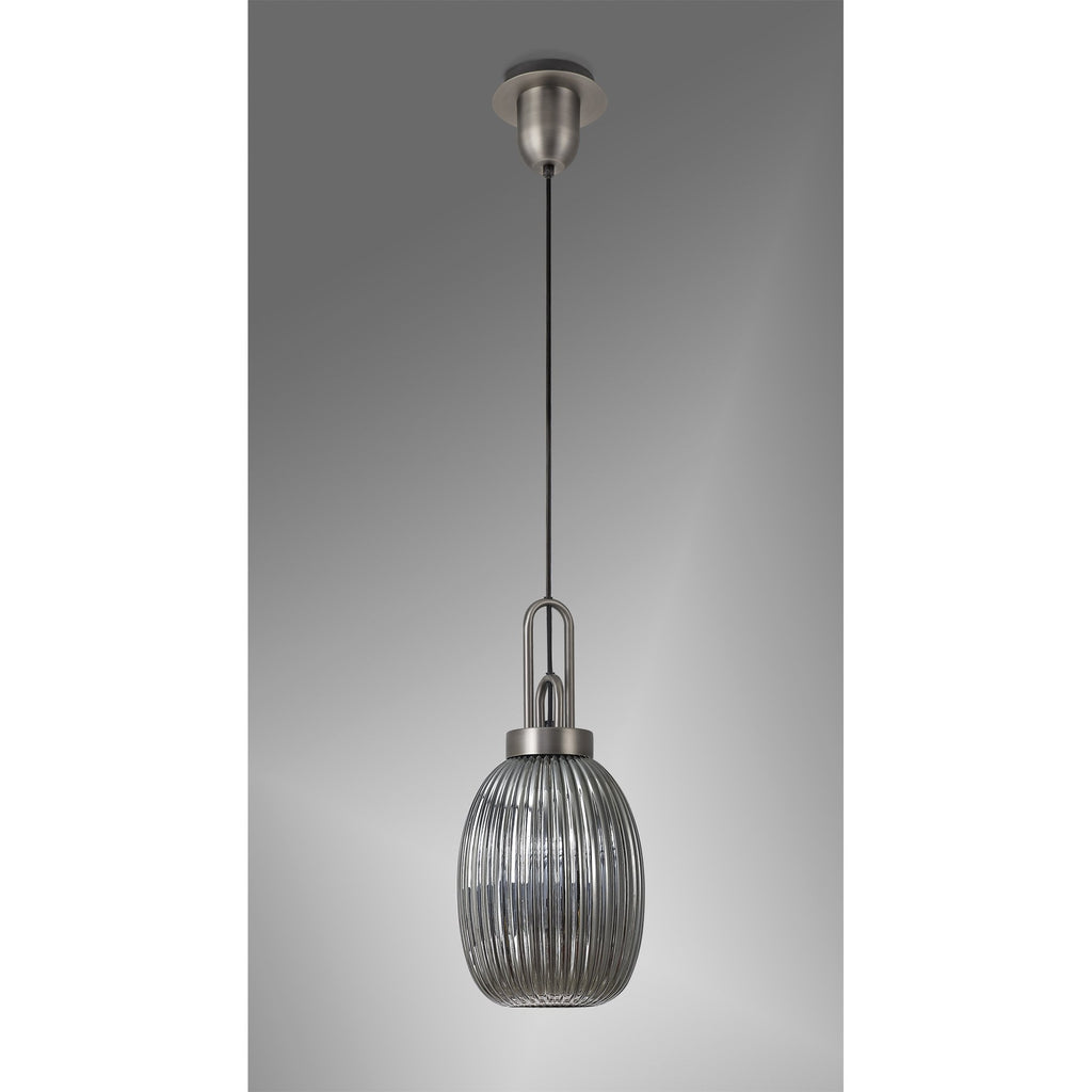 NLK05799 Amsterdam 1 Light Pendant Antique Silver Matt Black