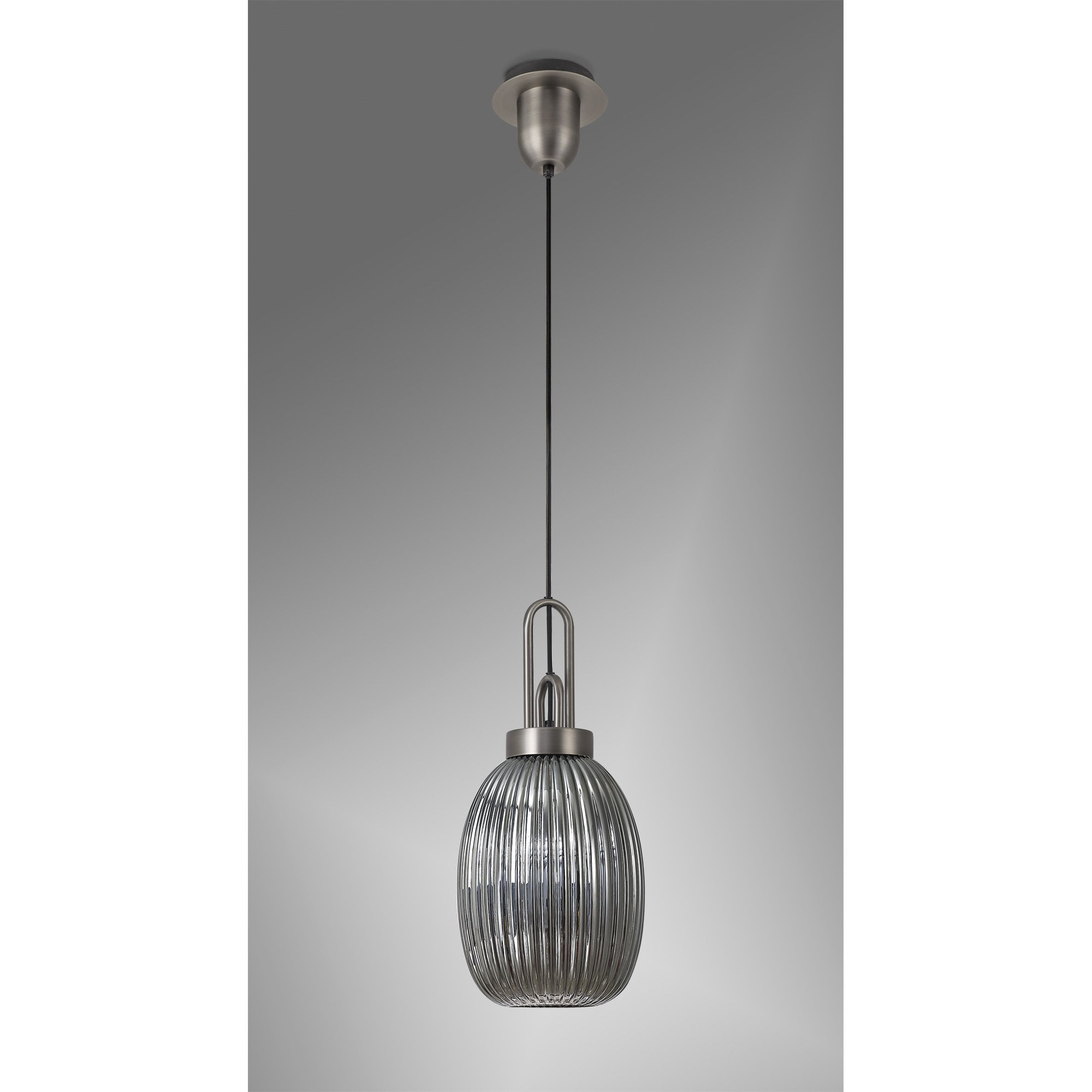 NLK05799 Amsterdam 1 Light Pendant Antique Silver Matt Black