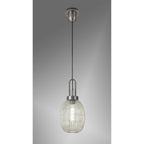NLK05809 Amsterdam 1 Light Pendant Antique Silver Matt Black