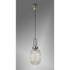 NLK05809 Amsterdam 1 Light Pendant Antique Silver Matt Black