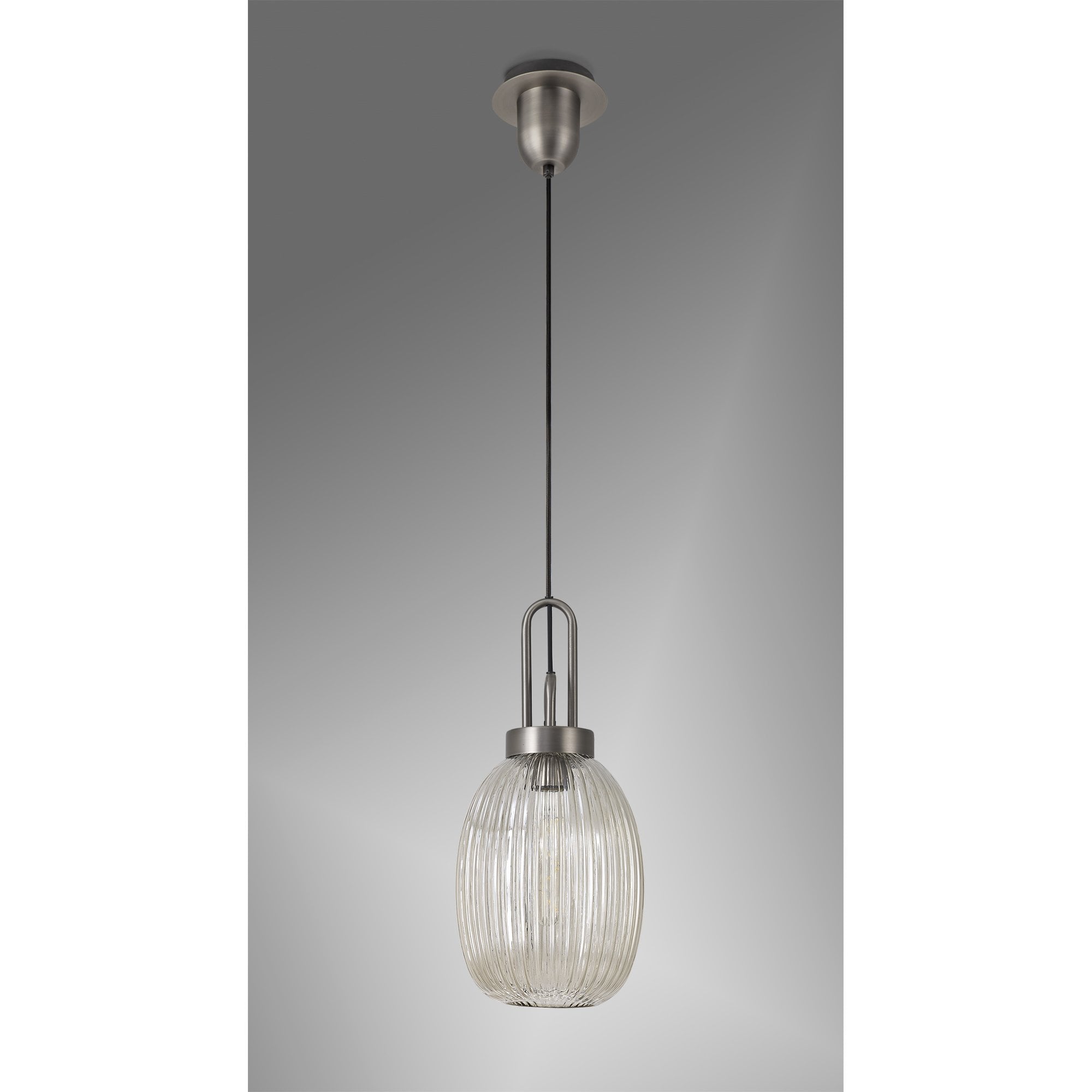 NLK05809 Amsterdam 1 Light Pendant Antique Silver Matt Black