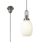 NLK05819 Amsterdam 1 Light Pendant Antique Silver Matt Black