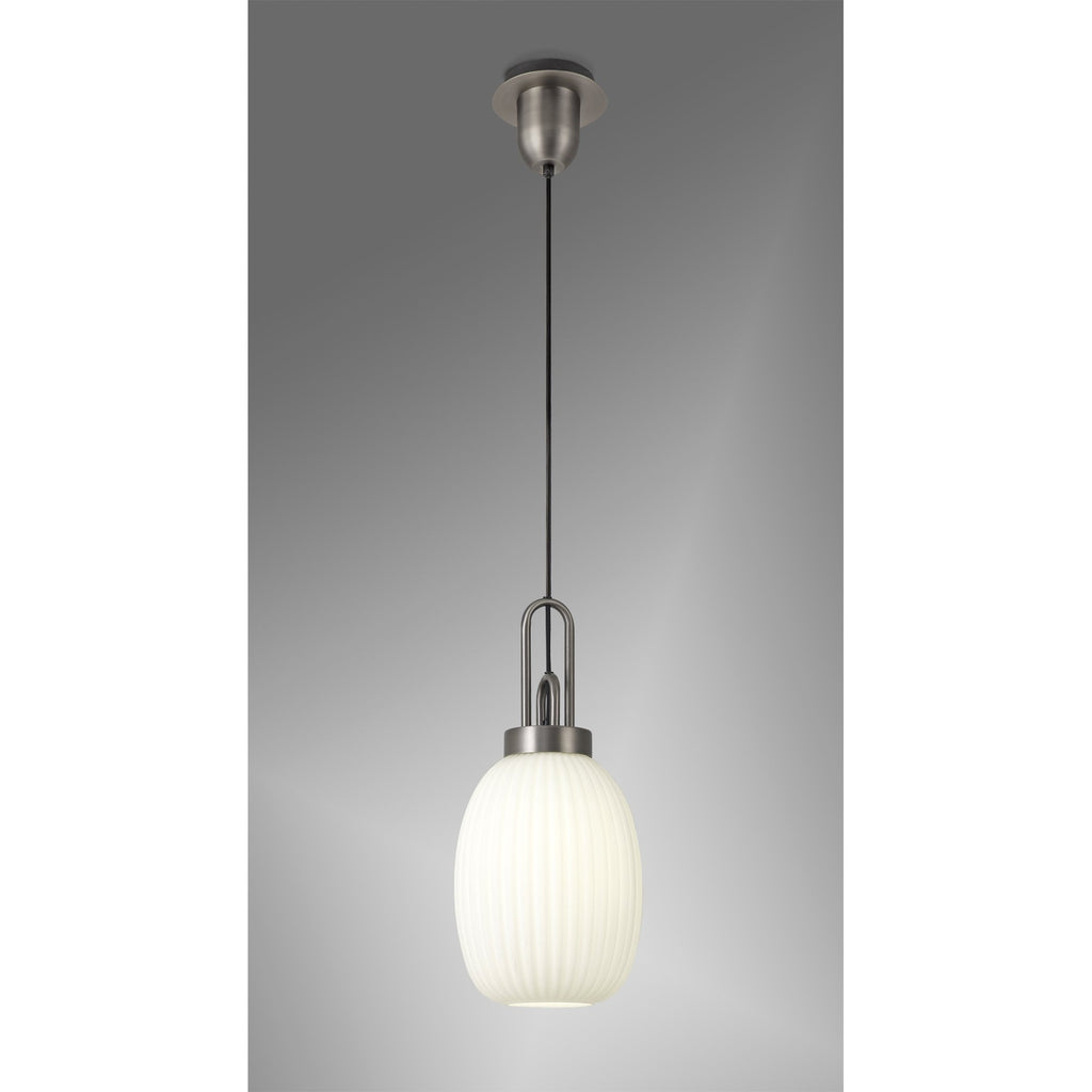 NLK05819 Amsterdam 1 Light Pendant Antique Silver Matt Black