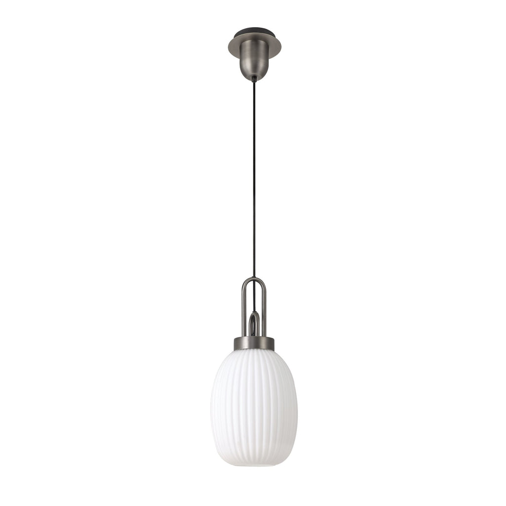 NLK05819 Amsterdam 1 Light Pendant Antique Silver Matt Black