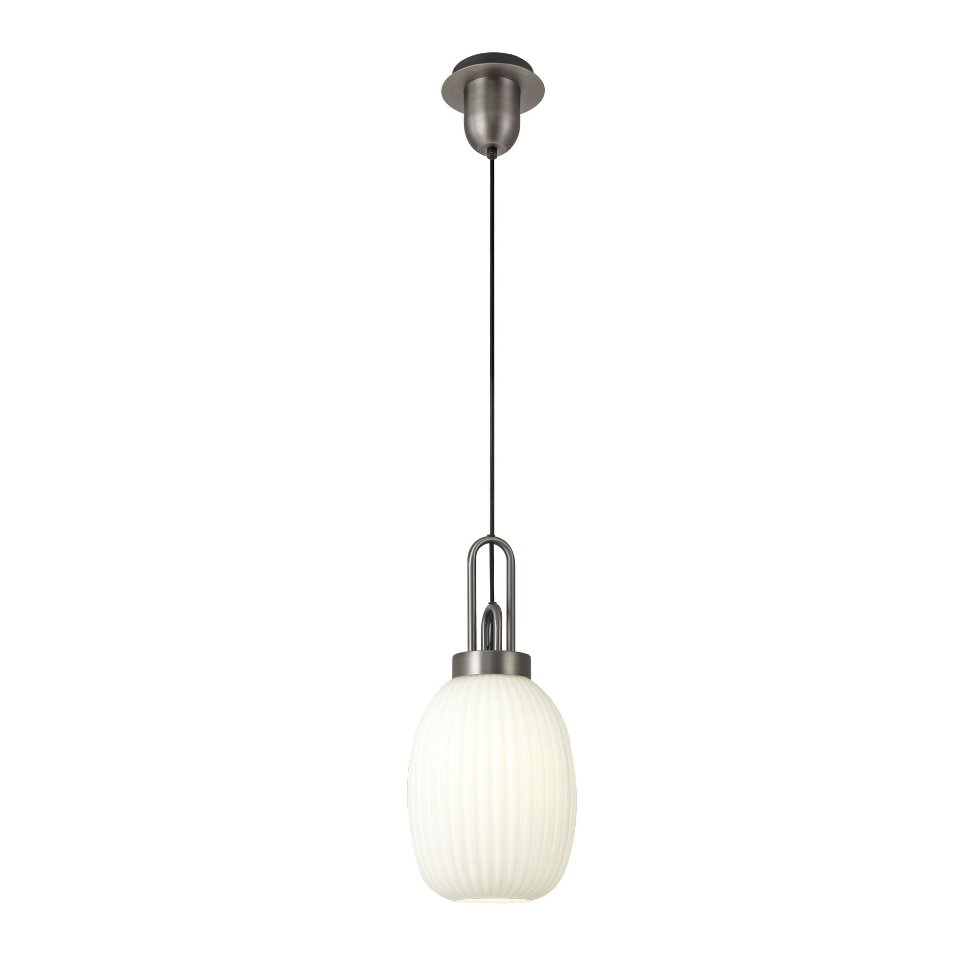 NLK05819 Amsterdam 1 Light Pendant Antique Silver Matt Black