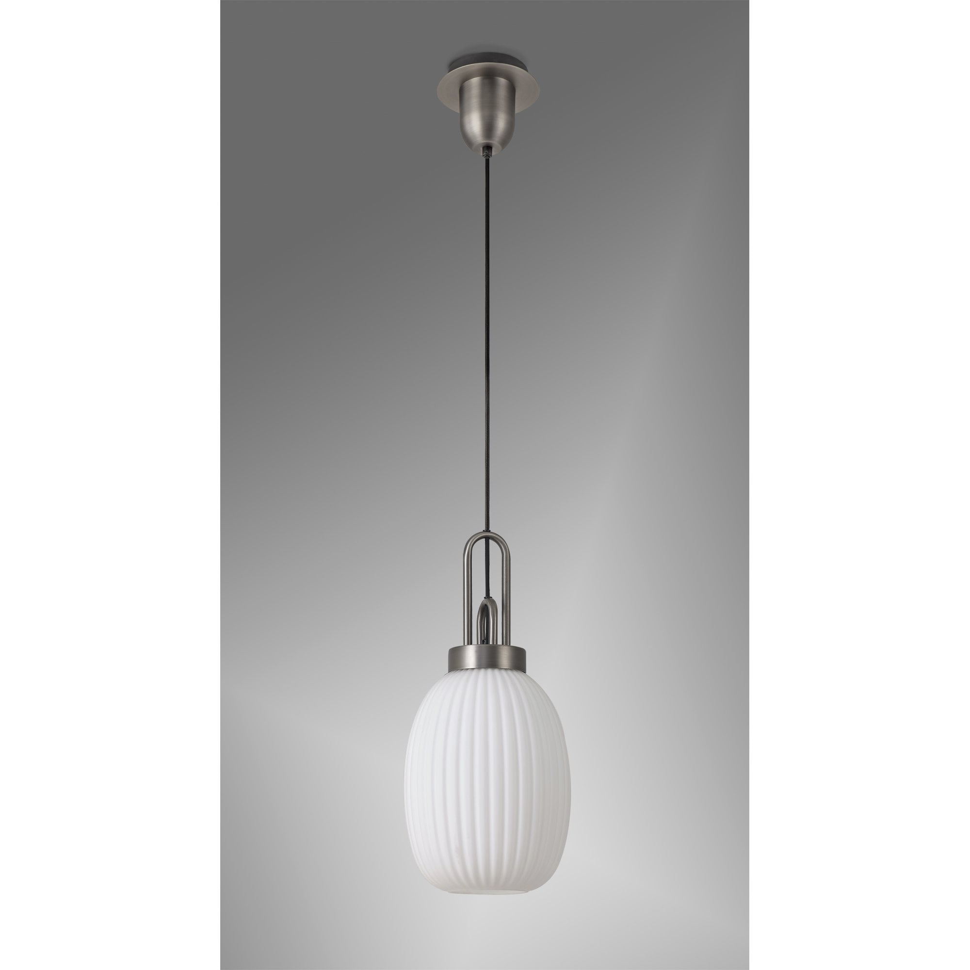 NLK05819 Amsterdam 1 Light Pendant Antique Silver Matt Black