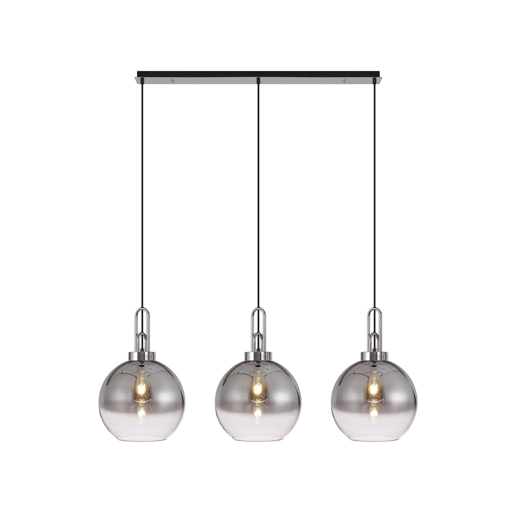 NLK05829 Acme 3 Light Linear Pendant Polished Nickel Matt Black
