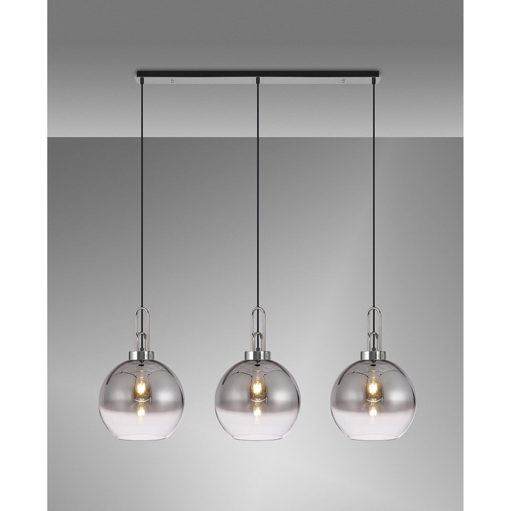 NLK05829 Acme 3 Light Linear Pendant Polished Nickel Matt Black