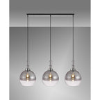NLK05829 Acme 3 Light Linear Pendant Polished Nickel Matt Black