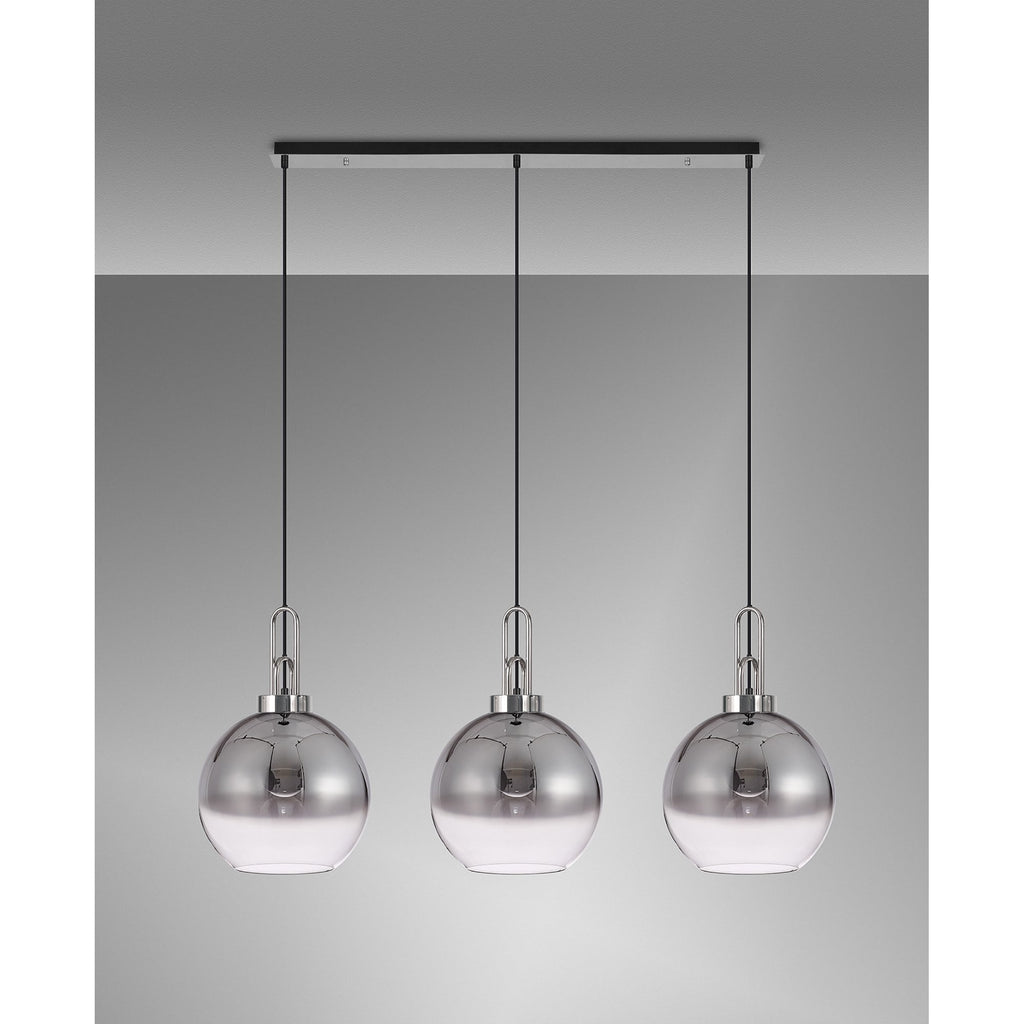 NLK05829 Acme 3 Light Linear Pendant Polished Nickel Matt Black