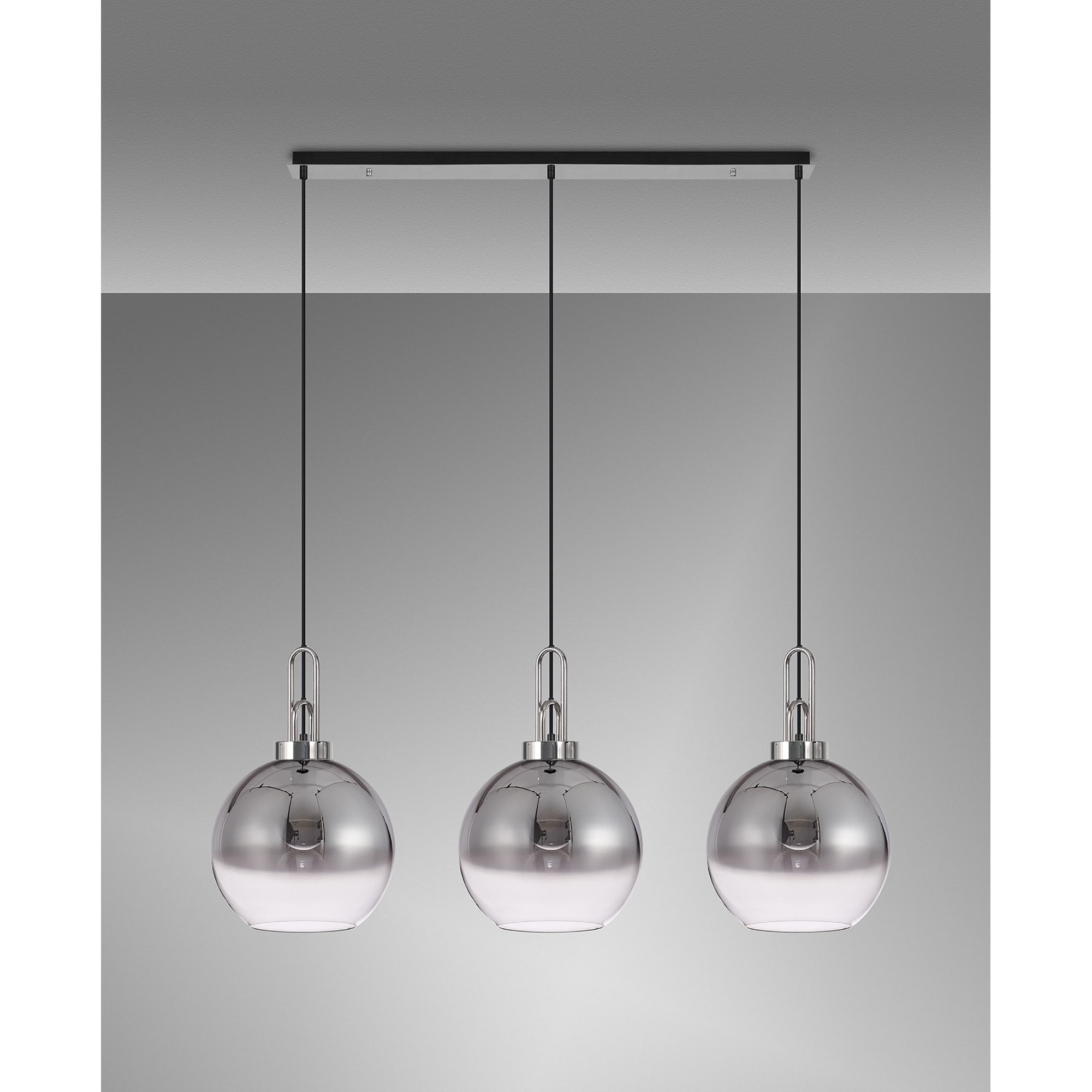 NLK05829 Acme 3 Light Linear Pendant Polished Nickel Matt Black